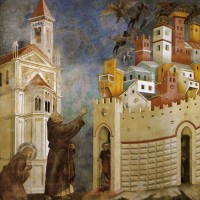 François chasse les démons de la ville d’Arezzo, Giotto di Bondone